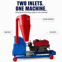 Broyeur à marteaux électrique avancé en acier inoxydable 420-28, capacité 1000 kg/h, pour céréales, maïs, paille, aliments pour animaux de ferme