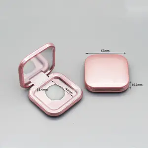 En Stock et prêt à être expédié vide brillant rose couleur vide Blush poudre étui Compact Blush conteneur avec miroir et crochet magnétique