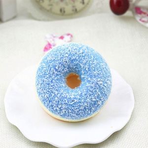 ของเล่นบีบสควิชชี่รูปโดนัท กลิ่นหอม ทำจากพลาสติก PU ยืดหยุ่น คืนรูปช้า ได้รับการรับรองมาตรฐาน MSDS EN71 พร้อมพวงกุญแจรูปโดนัทสำหรับเด็ก - Product Image 3