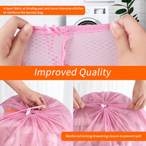 Wholesale <b>Large</b> Mesh Laundry Bag 24*36inch Heavy Duty Mesh Laundry Bags Drawstring Lockable Laundry Hamper Liner - Product Image 4
