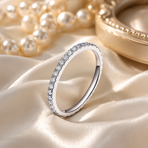 OAHLAN Wholesale Fine Jewelry <strong>925</strong> Sterling <strong>Silver</strong> Eternity Stackable <strong>Ring</strong> Promise Wedding Band Moissanite <strong>Rings</strong> for Women Girls - Product Image 2