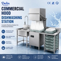 Lavavajillas Comercial Tipo Campana de Acero Inoxidable, Totalmente Automático, con Desinfección a Alta Temperatura, Certificado CE