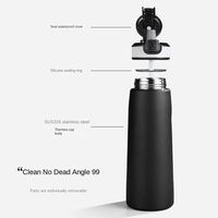 Bouteille d'eau aromatisée à l'air avec logo personnalisé Bouteille à vide portable en acier inoxydable avec paille Bouteille d'eau avec dosettes de saveur