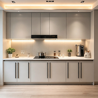Système d'armoires de cuisine sur mesure Elabor Shaker avec îlot en marbre, rangement intelligent, ensembles complets, designs modernes de luxe