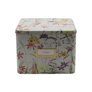 Wholesale High Quality Rectangular Greeting Recipe Metal Tin Box Hot Sale Luxury Card Gift Candy Metal Tinplate Packaging Box