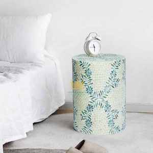 Mesa auxiliar hecha a mano con acento de nácar con diseño tradicional de incrustaciones florales para decoración del hogar OEM - Product Image 3