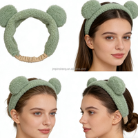 Bandeau facial en polaire corail, design animalier/dessin animé, élégant et sportif, élastique, unisexe, pour spa, maquillage, lavage du visage, yoga, avec logo personnalisé
