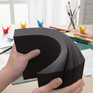 Papel Negro Premium para Manualidades, <span class=keywords><strong>Cartulina</strong></span> Negra Gruesa <span class=keywords><strong>A3</strong></span> A4 300gsm, Doble Cara Sin Recubrimiento, Impresión Láser, Cartón Negro para Manualidades al por Mayor - Product Image 1