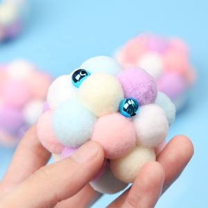 Hot Sale Good Quality <b>Plush</b> Colorful Handmade Interactive Soft <b>Cat</b> Toys Bouncy Ball With Bell - Product Image 4