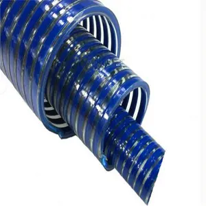 flat type Flexible Plastic Reinforced PVC Helix Water Pump Suction Discharge Spiral Tube Pipe Conduit Line Hose with Corrugated