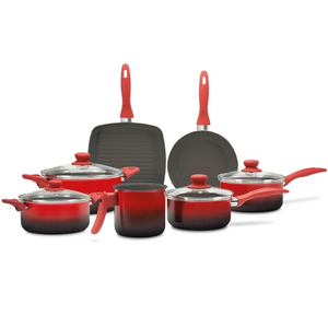 6 Piece with Glass Lids Wood Handles Oven Dishwasher Safe Modern Design for Gas <b>Induction</b> Stoves Ceramic Non-Stick <b>Cookware</b> <b>Set</b> - Product Image 1