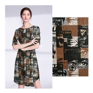 Export Outlet New Model Design Irregular Patterns Abstract Printed Silk Satin Fabric For Clothing