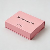 Boîte cadeau personnalisée pour noix de cajou fantaisie, boîte d'emballage magnétique recyclable, boîte de rangement alimentaire de luxe rose, boîtes en papier