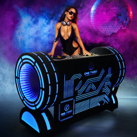 Zhongda Haute Qualité En Acier Inoxydable Disco Pub 3d Led Dj Stand Stand Table avec Barre Lumineuse DJ Station Support Personnalisation