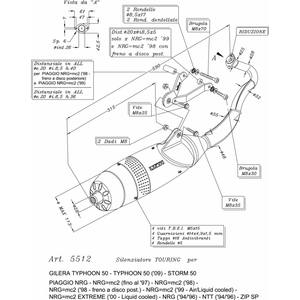 Modello di 18430 del sistema di scarico della motocicletta da turismo 1994 1996 PIAGGIO NTT - Product Image 2