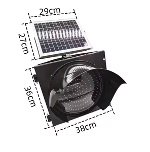 Luz de Advertencia de Tráfico LED Ámbar <span class=keywords><strong>Solar</strong></span> de 12V y 300mm, Material PC, Luz Intermitente de Seguridad Vial - Product Image 2
