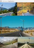 Installation facile, tout-en-un, lampadaire solaire LED monocristallin 120W, IP66, construction en alliage d'aluminium, montage sur poteau, télécommande