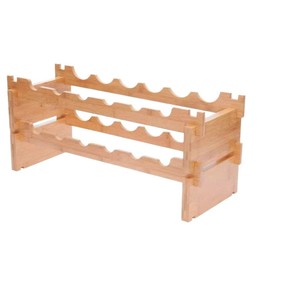 Wooden Wine Rack Solid Wood 2 Tier <b>Desktop</b> Storage Display Organizer For Wine Bottles - Product Image 5