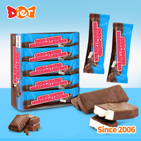 Caramelos OEM al por mayor, etiqueta privada personalizada, barra de malvavisco recubierta de Chocolate crujiente, Choco recubierto de malvas, dulces Halal, juguetes de dulces para niños