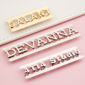 Logotipo de placa de letras de <span class=keywords><strong>metal</strong></span> de alta calidad para bolsos, bolsos, monederos, mochila - Product Image 4