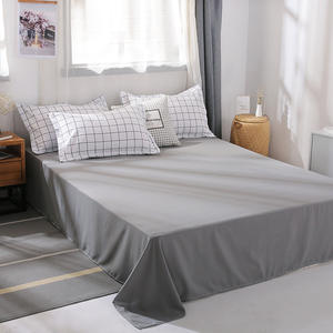 Nantong Textiles para el hogar Estilo simple Juego de cama de algodón de aloe Lijado de cuatro piezas con patrón de tela escocesa a rayas Planta - Product Image 4