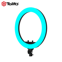 Tolifo vente en gros 19 "multi-fonction coloré rvb LED anneau lumineux 19 pouces lampe annulaire avec support de cardan à distance