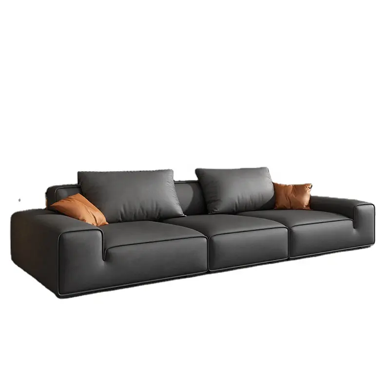 Desain baru Set Sofa ruang tamu Kulit sintetis dengan Set Sofa Recliner ruang tamu Set Sofa avenue black kulit sapi