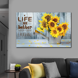 Bán buôn tích cực Hướng Dương chủ đề in vải sơn vẫn còn cuộc sống bức tranh cho khách sạn trang trí nội thất - Product Image 4