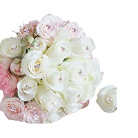 Lot de 50 épingles à fleurs en cristal transparent faites à la main pour la décoration de bouquets de mariage – Vente en gros pour festivals