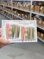 Ongles press-on de luxe de haute qualité |   Ongles réutilisables en forme d'amande/cercueil, personnalisables avec logo, en ABS, pour doigts