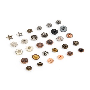 Boutons et rivets en laiton pour vêtements, en acier inoxydable, avec logo personnalisé, en cuivre antique, pour vestes en jean et jeans - Product Image 1