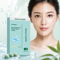 Tablet Permen Tekan Kolagen Astaxanthin Vitamin C Asam Hialuronat Label Pribadi OEM ODM Suplemen Kecantikan Kulit