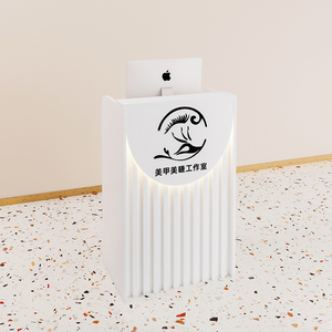 Muebles de salón de alta calidad, escritorio de recepción de clínica pequeña personalizado, salón de belleza, tienda de salón de madera, Mini mesa de recepción - Product Image 2