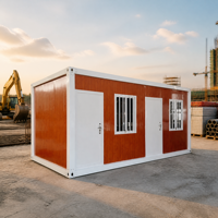 Maison Modulaire Conteneurisée Respirante Type Boîte en Acier Coloré Effet Bois, Montage Facile, Sur Mesure pour Chantier, Hôpital, Centre Commercial