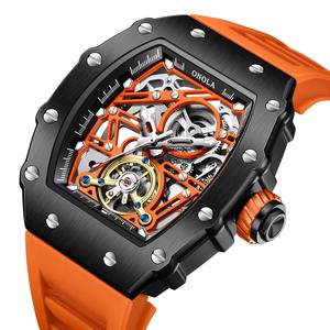 Montre mécanique de luxe pour homme, étanche, sportive, avec boîtier carré, bracelet en caoutchouc et cadran en verre, idéale pour le travail et les loisirs. - Product Image 3