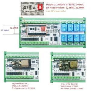 2AO-8AI-8DI-8DO ESP32 Carte relais réseau Wifi 4-20MA 0-10V Module de sortie d'entrée analogique numérique pour Smart Switch IOT Simple PLC - Product Image 3