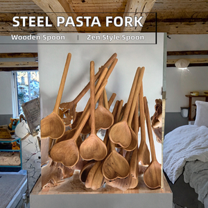 Cuchara para Espagueti Moderna de Acero Inoxidable, Tenedor para Pasta, Cuchara para Fideos con Dientes, Pulido Espejo, Utensilio de Latón para Servir y Cocinar - Product Image 2