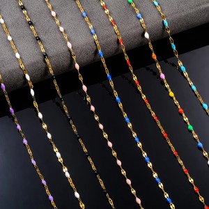 Cadena de Eslabones con Cuentas de Acero Inoxidable de 2.5mm, Color Dorado, Joyería de Moda, Longitud Personalizable de 14-30 Pulgadas - Product Image 1