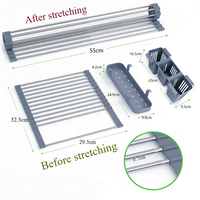 Égouttoir à vaisselle extensible en acier inoxydable 304 pour évier avec panier de drainage, organisateur d'évier de cuisine, égouttoir à vaisselle réglable