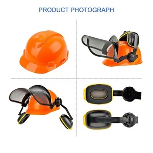 <span class=keywords><strong>Casque</strong></span> de sécurité forestier EN397 pour la coupe du bois, équipement de travail en forêt, combo <span class=keywords><strong>casque</strong></span> de sécurité + protège-oreilles + visière en maille, norme CE - Product Image 5