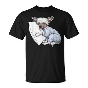 Camiseta para niñas con estampado de perro chino con cresta dormilóna - Product Image 2