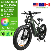 Vélo électrique tout-terrain EB-P2 robuste avec pneus larges, double moteur 52V3000W, batterie au lithium, entrepôt USA/UE à l'étranger
