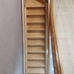 <span class=keywords><strong>Escalera</strong></span> Flotante Recta Moderna de <span class=keywords><strong>Madera</strong></span> Sólida para Exteriores con Barandillas de Vidrio, Cuarto de Almacenamiento, Personalizable en Tamaño <span class=keywords><strong>y</strong></span> Color, Ecológica - Product Image 5