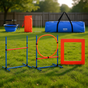 Equipo de Entrenamiento de Agilidad para Perros Vevor, Juego de 4 Piezas, Obstáculos de Plástico, Anillo de Salto, Caja de Pausa para Suministros de Entrenamiento de Mascotas - Product Image 2