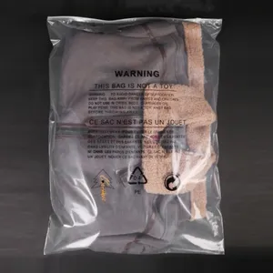 Emballage de vêtements zip-lock avec sceau imprimé de logo personnalisé Sac à fermeture éclair givré avec fonction étanche à l'humidité Sacs en plastique Stockage de vêtements