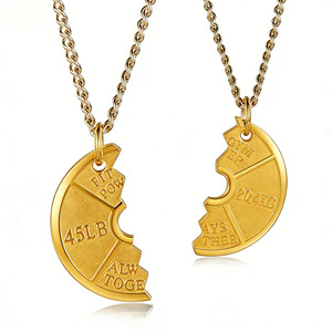 Unisex fitness barbell <b>necklace</b>, gender-neutral, suitable for fitness enthusiasts, <b>couple</b> pendant, gym souvenir gift. - Product Image 5