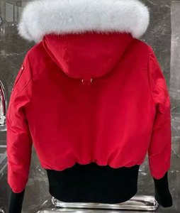 Mới Màu Đỏ Tùy Chỉnh Palm Lạc Đà Người Đàn Ông Của Áo Khoác Mùa Đông Fox Fur Hoodie Xuống Áo Khoác - Product Image 3