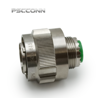 Connecteur industriel circulaire PSCCONN série D38999 à 15 broches, finition nickelée, blindage EMI, prise et fiche à verrouillage rapide