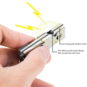 Portable Whistle Double Tube Lifesaving Emergency Safety Survival <b>Tool</b> Kit Outdoor <b>Camping</b> Equipment Referee Whistle - Product Image 5