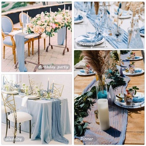 <span class=keywords><strong>Chemin</strong></span> <span class=keywords><strong>de</strong></span> <span class=keywords><strong>Table</strong></span> Romantique en <span class=keywords><strong>Gaze</strong></span> <span class=keywords><strong>de</strong></span> Coton Boho, Longue Nappe en <span class=keywords><strong>Gaze</strong></span> pour Mariages, Douches Nuptiales, Anniversaires, Décoration <span class=keywords><strong>de</strong></span> Fête - Product Image 5
